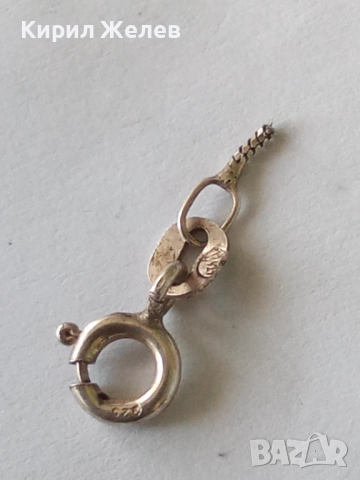 Сребърна карабинка закопчалка 33152, снимка 3 - Колиета, медальони, синджири - 52243687