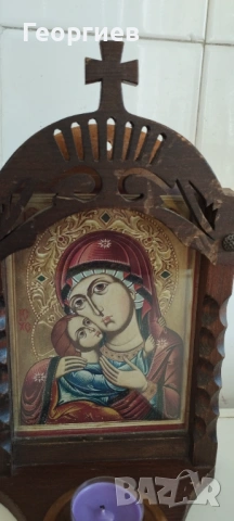 Дървена бъклица от 1910 г.Руска лъжици кутия.Дървен домашен иконостас., снимка 11 - Антикварни и старинни предмети - 49421945