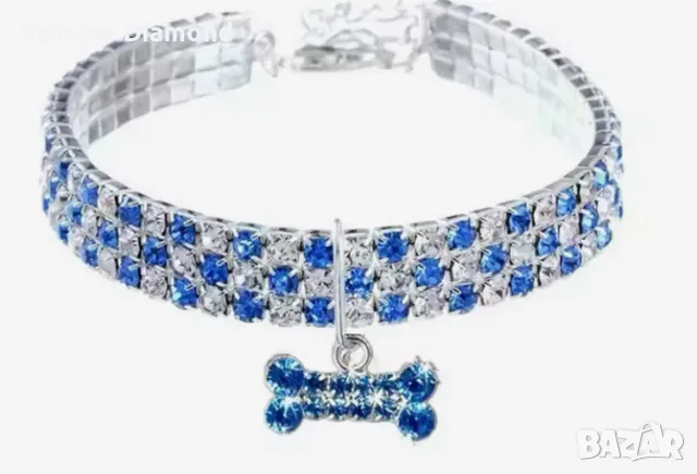 Каишка с кристали за кученце 