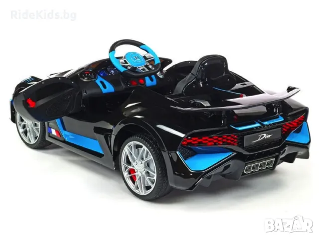 Bugatti Divo 12V – Детска акумулаторна кола, Черна, EVA гуми, снимка 4 - Детски велосипеди, триколки и коли - 49743840