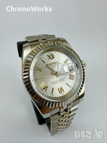 Часовник Seiko Datejust Mod Roman Dial 39мм, снимка 2 - Мъжки - 47171791