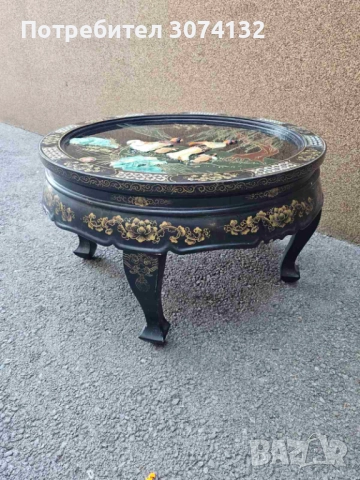 Оргинална ръчно изработена Китайска холна маса със седеф, снимка 3 - Маси - 52807116