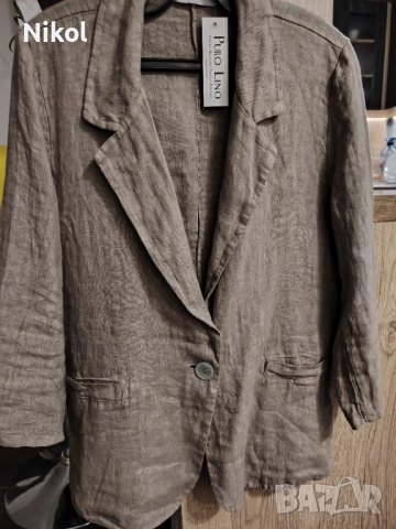 Лятно дамско сако от лен, снимка 3 - Сака - 52249424