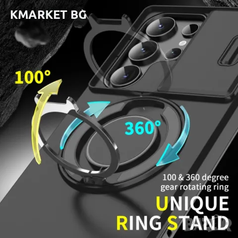 Samsung Galaxy S24 FE 5G Удароустойчив Ring Holder Калъф и Протектор, снимка 8 - Калъфи, кейсове - 47686645