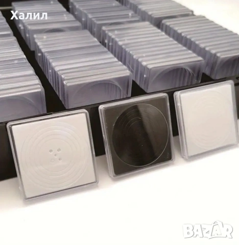 Нумизматична кутия с кватрадни капсули 100бр+100 бр бели уплътнители, снимка 4 - Други - 53306133