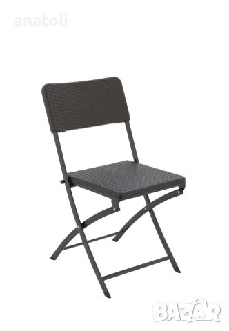 Сгъваеми градински столове, 4 бр, HDPE и стомана, кафяви от Германия чисто нови , снимка 5 - Градински мебели, декорация  - 53528175