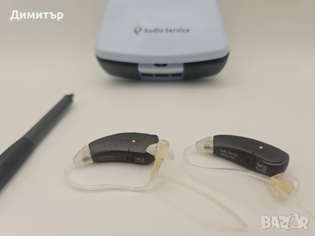 слухови апарати Audio Survice mezo due hearing aid ляво и дясно ухо oticon starkey