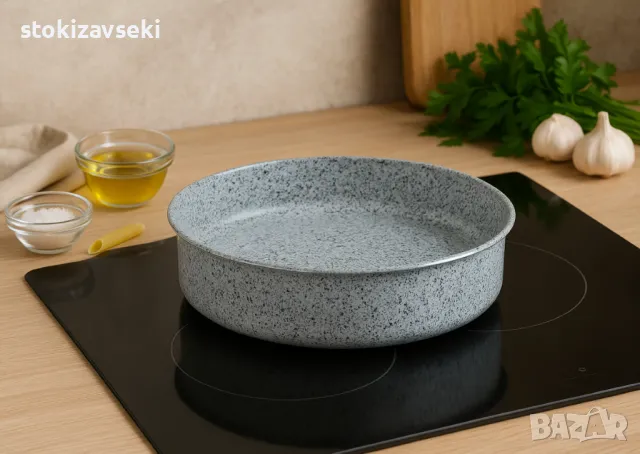 Тава Voltz Siena, Кръгла, Мраморно каменно керамично покритие, алуминий, снимка 1