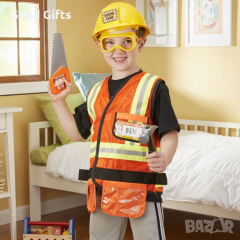 Детски костюм на строителен работник с каска, снимка 5 - Детски комплекти - 44953984