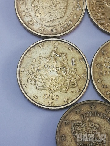 лот 8 монети 50 евро-цента различни държави, снимка 5 - Нумизматика и бонистика - 46648637