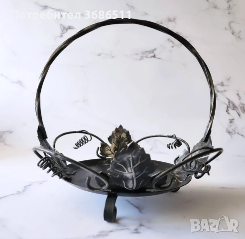 Фруктиера от ковано желязо, снимка 4 - Антикварни и старинни предмети - 52417226