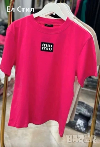 🤍Тениска miu miu Памук Стандарт размер Оувърсайз модел До 115см ГО 16€