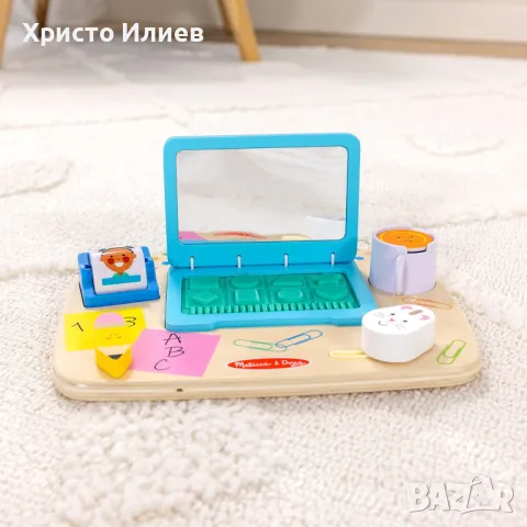 Дървена образователна играчка Лаптоп и бюро Melissa & Doug, снимка 6 - Образователни игри - 49721341