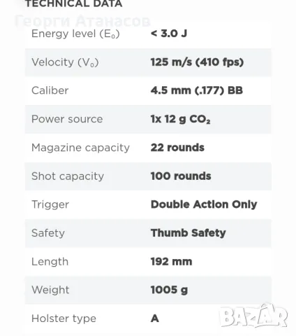 Въздушен пистолет H&K USP 4.5mm Nbb, снимка 11 - Въздушно оръжие - 48591814