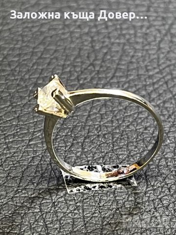 Златен пръстен венчална годежна халка  14 к 585 бяло злато gold zlato  prasten, снимка 1 - Пръстени - 46295608