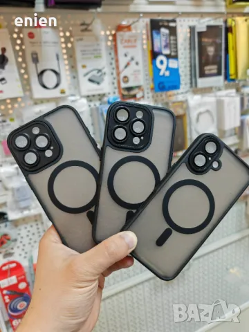 Луксозен кейс + Magsafe + Kамера за iPhone 16 16 Pro 16 Pro Max / Черен, снимка 1