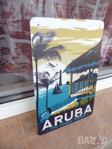 Метална табела Aruba Аруба щастливият остров ваканция почивка плажове, снимка 2 - Декорация за дома - 46089725