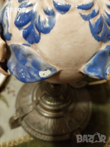 Настолна лампа-месинг и порцелан, снимка 8 - Настолни лампи - 53962560