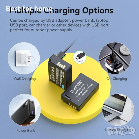 Батерия ENEGON LP-E17 с порт за зареждане тип C, снимка 4 - Друга електроника - 53258883