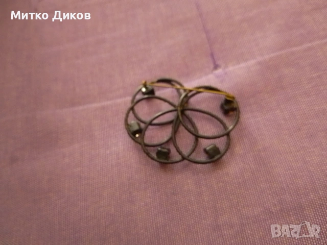 Антична винтидж брожка стил Арт Нуво с 5 камъка не я лови магнит, снимка 2 - Антикварни и старинни предмети - 54136952