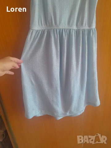 Светло синя рокличка с отблясък, снимка 7 - Рокли - 50954514