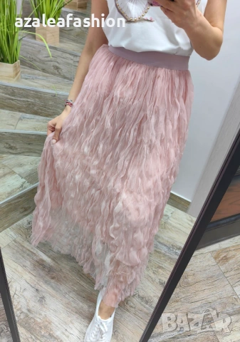 Елегантна пола от къдрав тюл, снимка 3 - Поли - 54119881