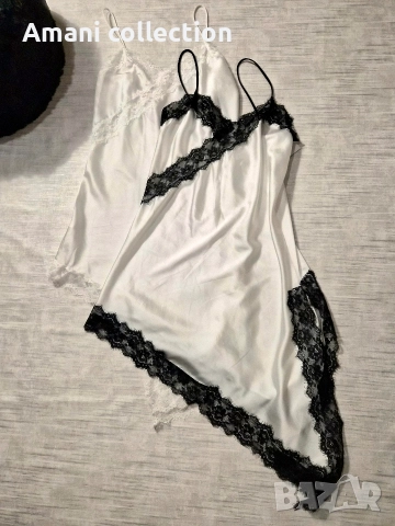 Сет сатенена рокля с жилетка или пуловер, снимка 6 - Рокли - 52716721