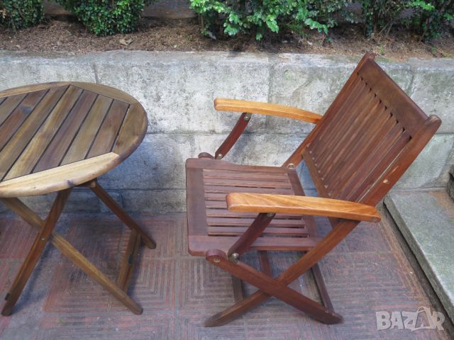 Градински мебели , тиково дърво- маса ,2бр. стол, снимка 3 - Къмпинг мебели - 45502905