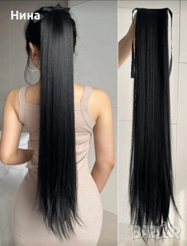 Дълга опашка с връзка, снимка 5 - Аксесоари за коса - 52904408