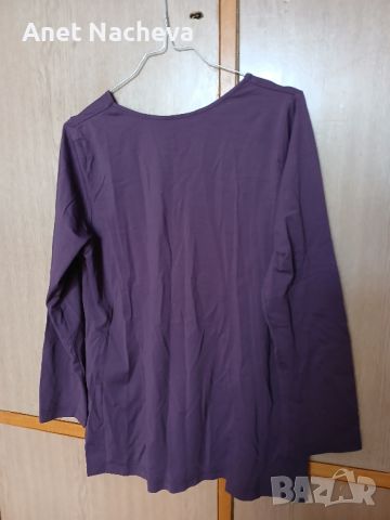 Дамска блуза с дълъг ръкав тъмно лилава, снимка 3 - Блузи с дълъг ръкав и пуловери - 46439335