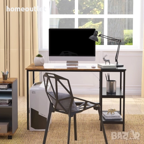 ПРОМОЦИЯ Бюро с рафтове за съхранение - 100см, метална конструкция и ПДЧ плот CXYM-PB001B-100, снимка 3 - Бюра - 52710106