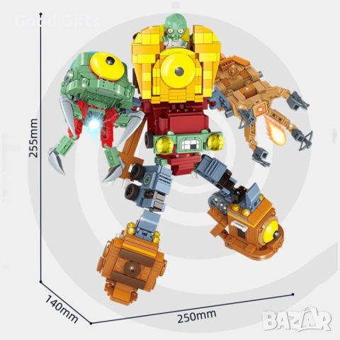 Конструктор Зомбита срещу растения Combining Zombie King Mecha Zombie Big Boss, снимка 3 - Конструктори - 45508664