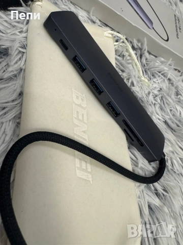 BENFEI USB-C 7-in-1 Hub – Мултифункционален адаптер, снимка 2 - Друга електроника - 53577595