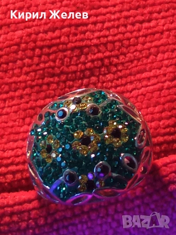 Ретро сребърен пръстен с флорален абстрактен дизайн с СМАРАГДИ, ЦИТРИН, ТУРМАЛИН Арт бижу 51817, снимка 14 - Пръстени - 53004037