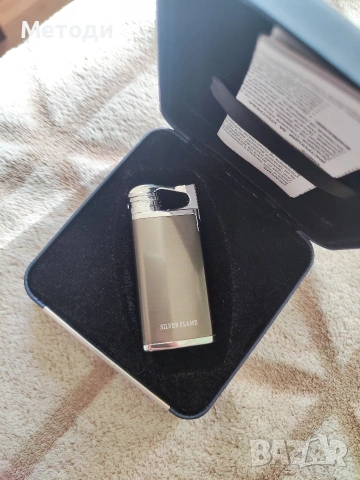 Запалка Silver Flame SF218 сива сребриста , снимка 2 - Запалки - 53677243