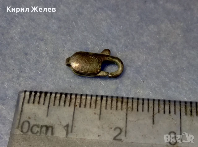 СТАРА СРЕБЪРНА КАРАБИНКА ЗАКОПЧАЛКА За КОЛИЕ ЛАНЕЦ ВЕРИЖКА ГРИВНА СРЕБРО 925 ПРОБА 50466, снимка 5 - Други - 50510777