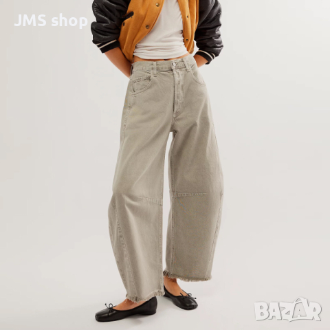 Дамски широки ежедневни дънки с джобове, 5цвята , снимка 8 - Дънки - 45032203