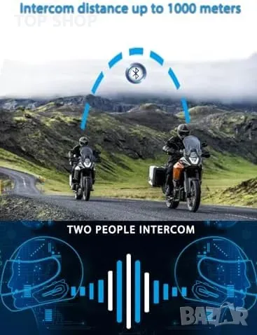Ново Maxto MX2 Bluetooth хендсфри за каски, водоустойчиво, до 20 часа, снимка 4 - Bluetooth слушалки - 49498181