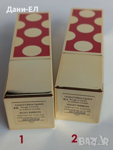 Estee Lauder Limited Edition Lipstick червило луксозен вариант – Rosy Ribbon или Velvet Ribbon, снимка 5 - Декоративна козметика - 52116266