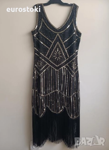 Дамски костюм в стил Гетсби, официална рокля Невероятната Гетсби с комплект аксесоари, дамска рокля , снимка 8 - Костюми - 52566594