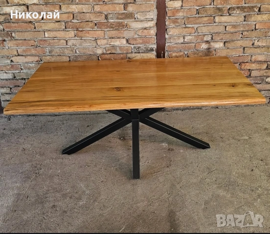 трапезна маса масив дъб с метални крака , снимка 14 - Маси - 53541444