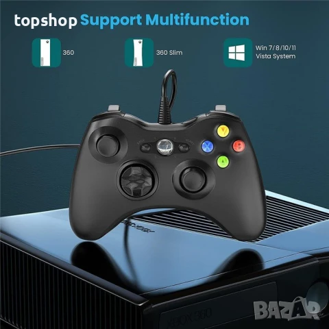 Нов джойстик xbox 360 controller за Xbox 360 и WINDOWS, снимка 3 - Аксесоари - 50501203