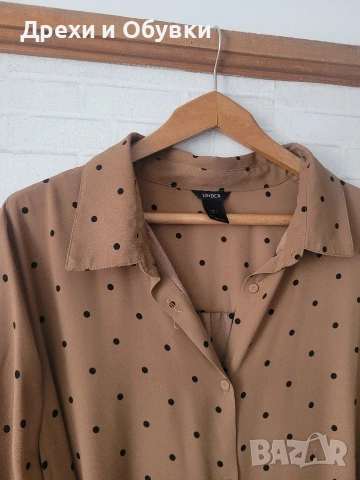 Дълга рокля тип риза на точки , снимка 3 - Рокли - 50459435