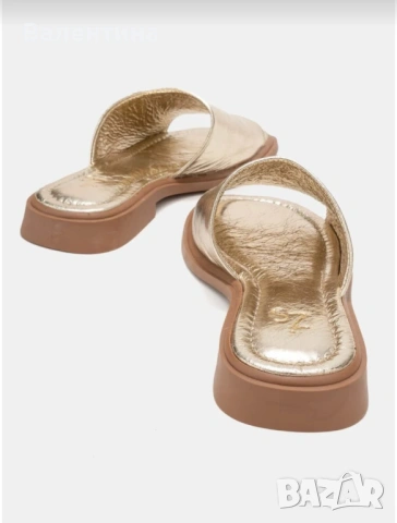 Чехли естествена кожа златни 36 номер , снимка 7 - Чехли - 54041220