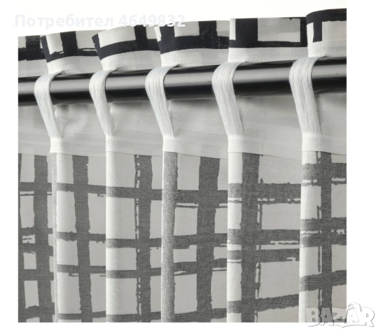 Нови завеси IKEA - 100 % памук GRONKATTFOT с готов перделък, снимка 2 - Пердета и завеси - 53224851
