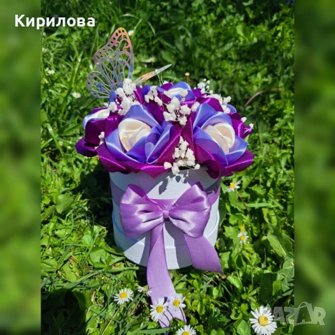 сатенени рози и букети, снимка 2 - Други - 50901284