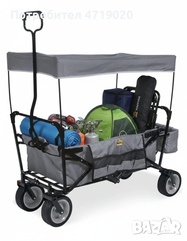 Сгъваема ръчна количка с покрив за къмпинг и плаж Pinolino Paco, снимка 5 - Градински мебели, декорация  - 54179315