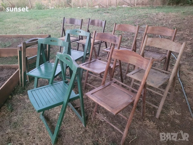 сгъваеми дървени градински столове- различни модели, за тераса и градина