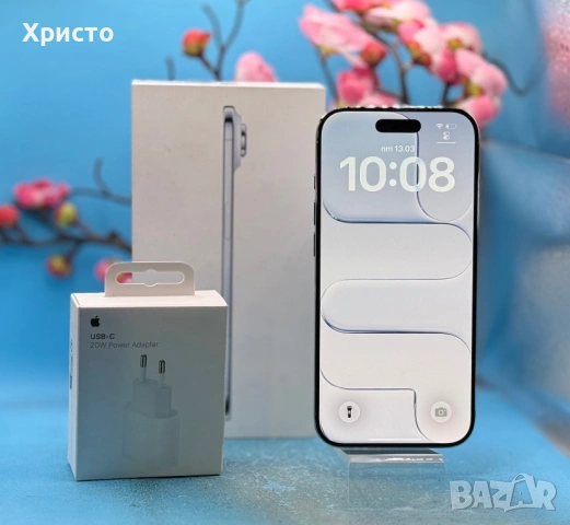 ГАРАНЦИОНЕН!!! Apple iPhone Air, 256GB, 5G, Sky Blue + подарък оригинален адаптер Apple  