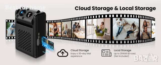 WiFi скрита мини камера с PIR детекция на движение Handbuch LN82, снимка 10 - Комплекти за видеонаблюдение - 49779182